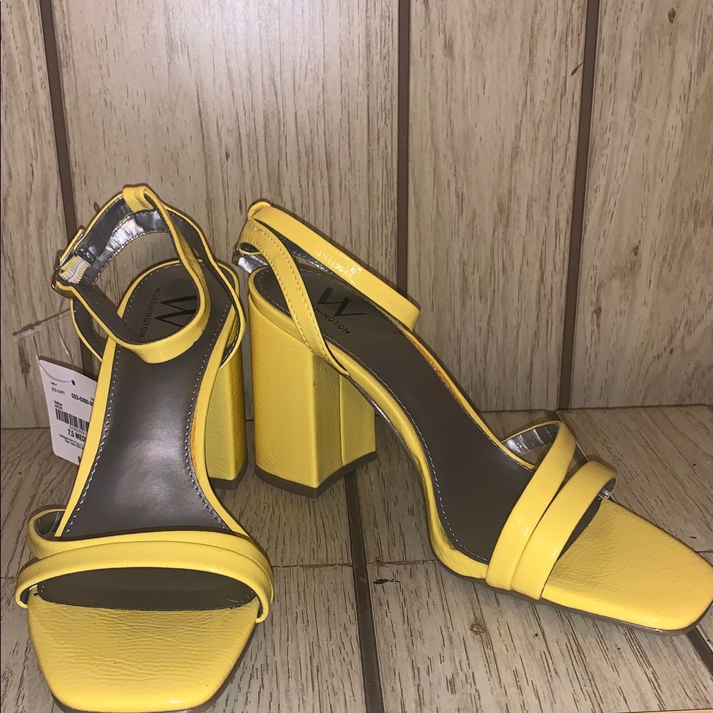 Worthington Yellow Block Heel Sandals